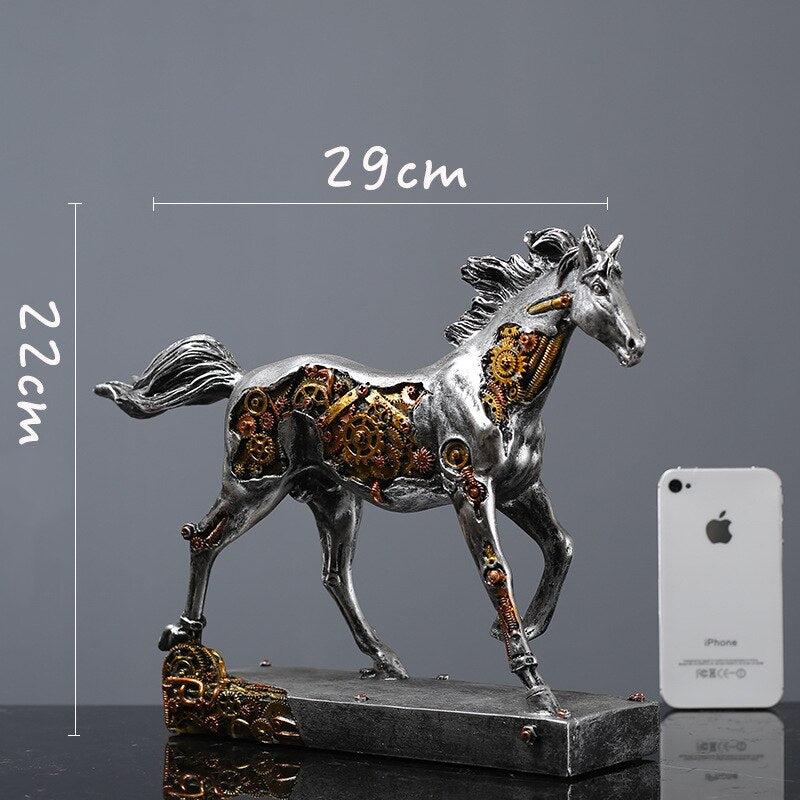 Mechanical Wolf Statue Decor Crafted Animal Figurine home décor Sculpture decoration Gifts Office Table Decoration Home garden