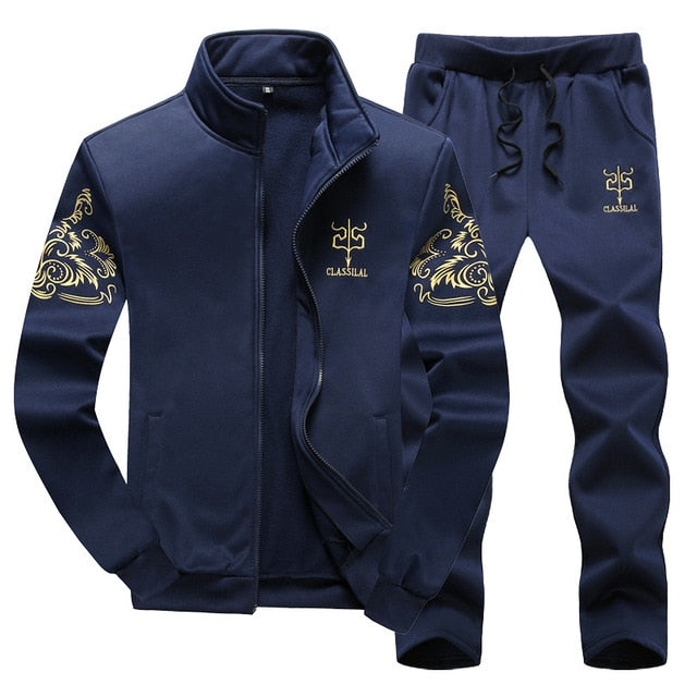 Men's Sporting Suit Casual Tracksuit Men Spring Autumn Sportswear 2PC Sweatshirt +Pants Clothing Sets Plus Size 6XL 7XL 8XL 9XL