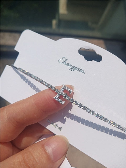 Micro Pave Zircon Letter Delicate Bracelet With Stones 2020 New Simple Charming pulseras mujer
