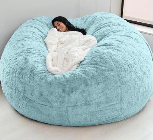 Microsuede Foam Giant Bean Bag Memory Living Room Chair Lazy Sofa Soft Cover