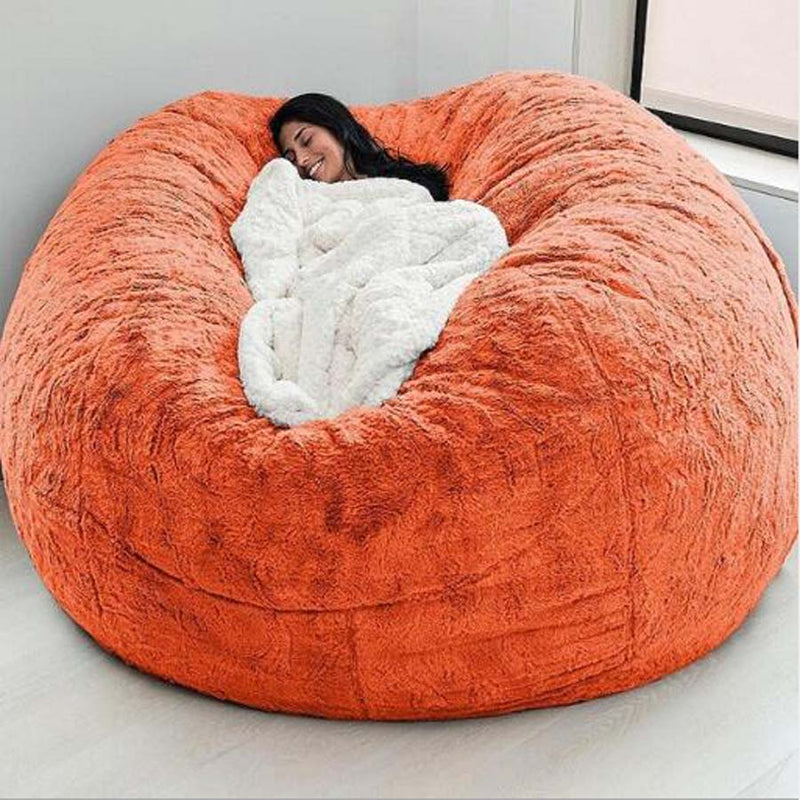 Microsuede Foam Giant Bean Bag Memory Living Room Chair Lazy Sofa Soft Cover
