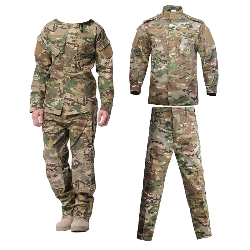 Military Uniform Airsoft Camouflage Tactical Suit Camping Men Army Special Forces Combat Jcckets Pants Militar Soldier Clothes