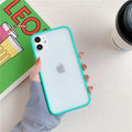 Mint Hybrid Simple Matte Bumper Phone Case For iPhone 12 11 11Pro Max XR XS Max 6S 8 7 Plus Shockproof Soft Silicone Clear Cover