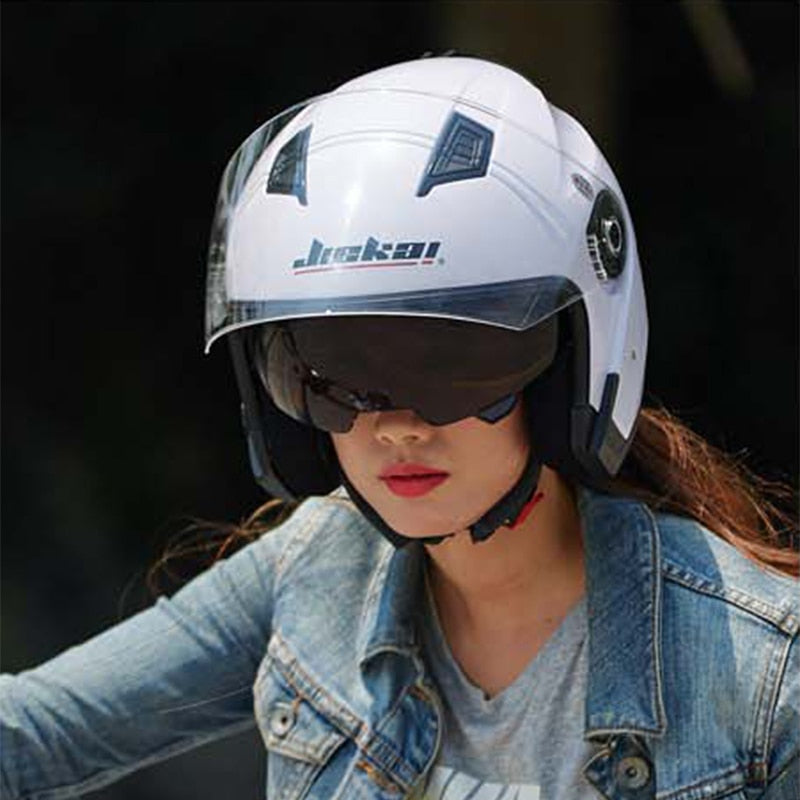 Motorbike Casco Go Kart Scooter Motor Van Motorcycle Dual Lens Vintage Helmets Four Seasons Racing Half Helmets Casque Helmet