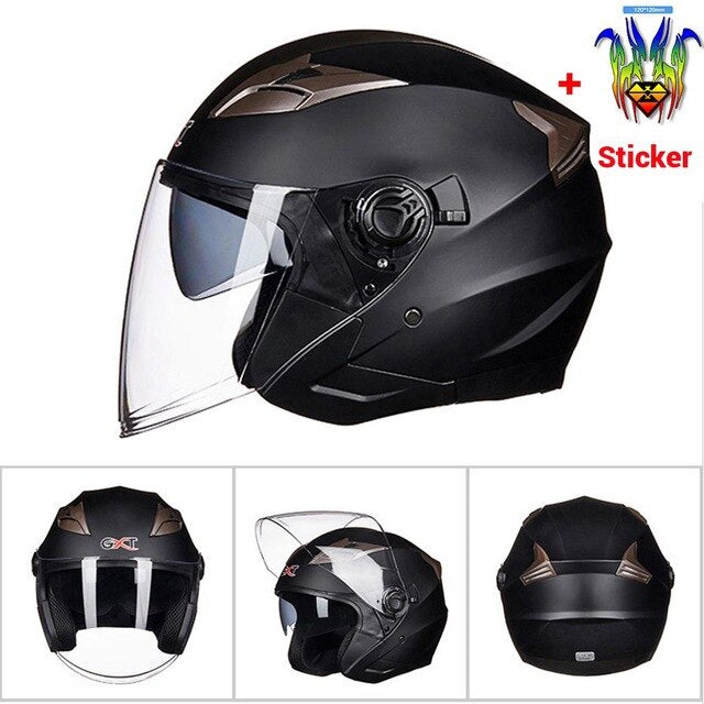 Motorcycle Helmet Half Face ABS Double Lens Helmet Motorbike Helmet Electric Safety Moto Casque for Women/Men Casco Moto #