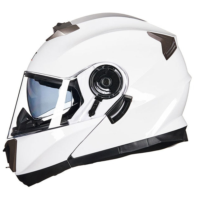 Motorcycle Helmet Racing Modular Dual Lens Motocross Moto Helmet Full Face Helmets Flip Up Casco Moto Capacete Casque Black