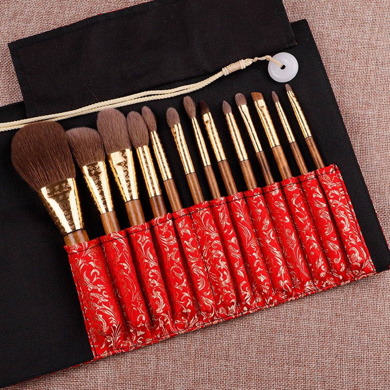 MyDestiny makeup brushes makeup tools/The Rising Sun Series 13 high quality brushes and traditional jacquard weave cosmetic bag