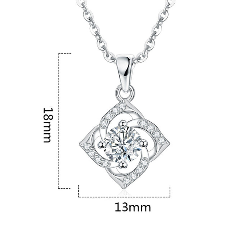 NEHZY 925 Sterling Silver New Woman Fashion Jewelry High Quality Crystal Zircon Flower Clover Pendant Necklace Length 45CM