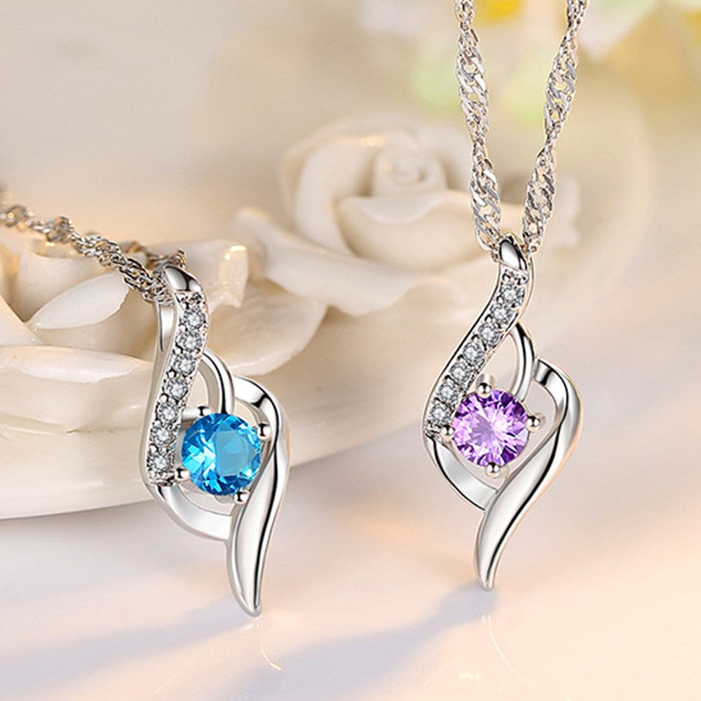 NEHZY 925 Sterling Silver New Woman Fashion Jewelry High Quality Crystal Zircon Heart Pendant Necklace Length 45CM