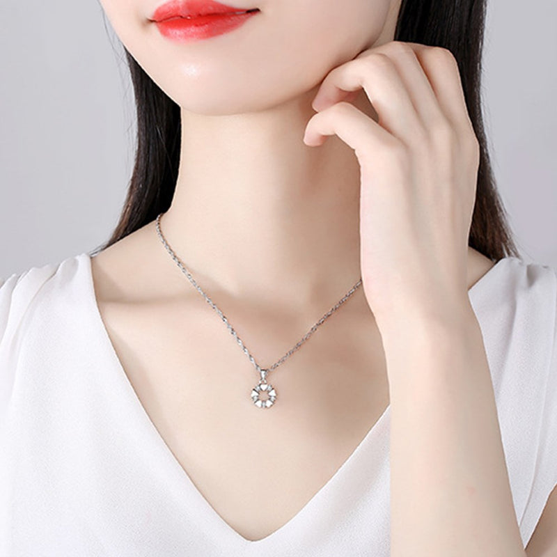 NEHZY 925 Sterling Silver New Woman Fashion Jewelry High Quality Crystal Zircon Simple Heart Pendant Necklace Length 45CM