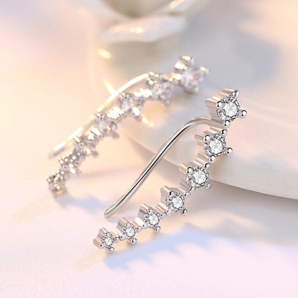 NEHZY 925 sterling silver new earrings high quality retro simple seven cubic zirconia stars pop earring jewelry