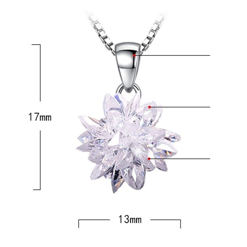 NEHZY 925 sterling silver new ladies fashion jewelry high quality three-dimensional crystal zircon pendant necklace length 45CM