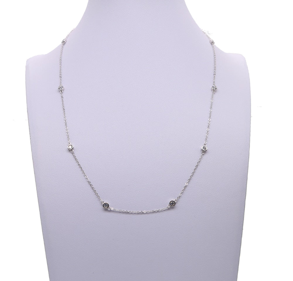 NEW Authentic 925 sterling silver cz bead cute women choker 40+5cm extend silver chain necklace