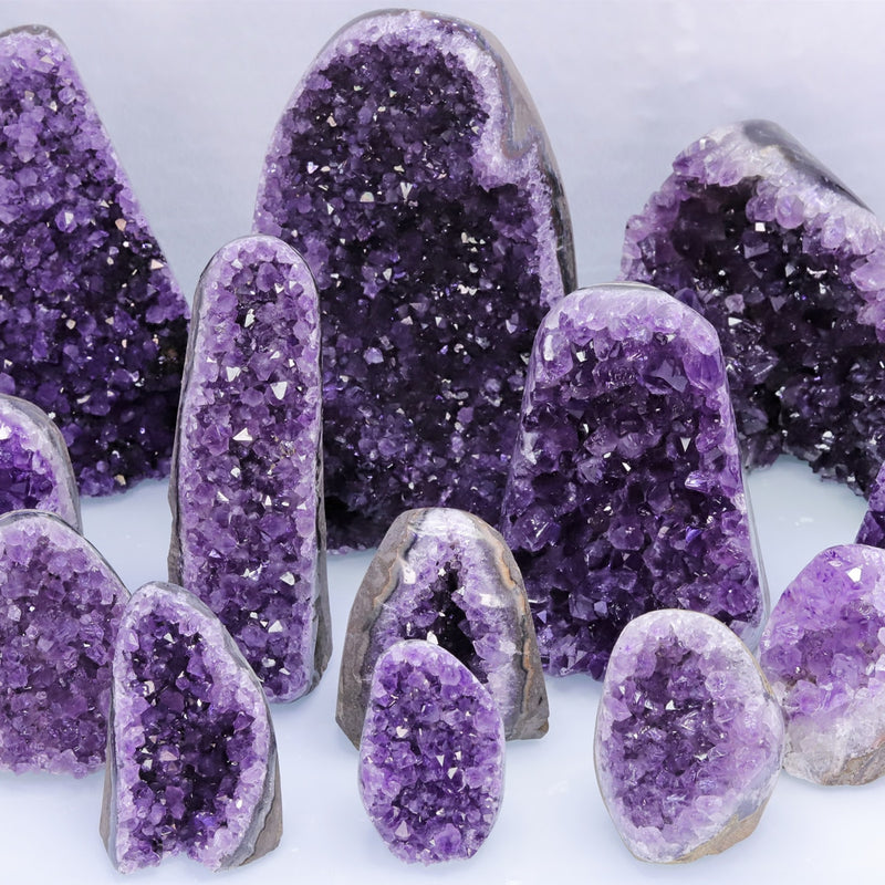 Natural Ametista Amethyst Geode Quartz Cluster Crystal Specimen Energy Healing Thunder Egg Wholesale
