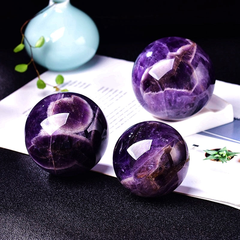 Natural Beautiful Amethyst Ball Dreamy Quartz Ball Home Decoration Color For Healing Mineral Reiki Fengshui Energy Stone Gifi