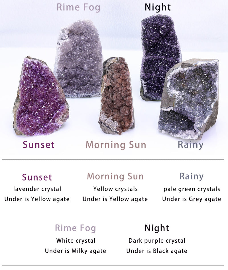 Natural Colours Amethyst Geode Quartz Cluster Crystal Specimen Energy Healing Thunder Egg Gift SHELF Wholesale