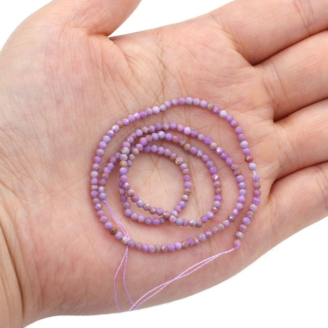 Natural Stone Amethysts Small Round Section Stone Loose isolation Beads for Jewelry Making DIY Bracelet Necklace Accessories