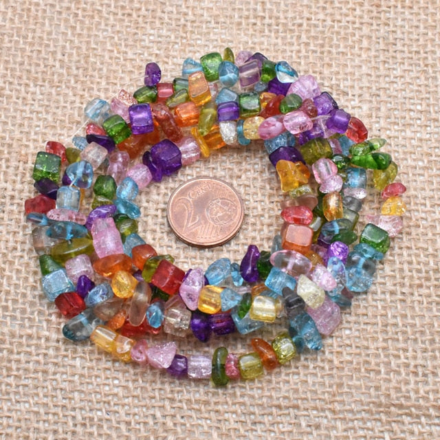 Natural Stone Beads 5-8mm 16 inch Amethysts Turquoises Tiger eye Chips Beads for Jewelry Making Irregular Gravel Beads Bracelet