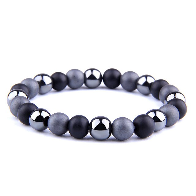 Natural Tiger Eye & Hematite Bracelet Black Obsidian Stone Bracelets & Bangles for Men Women Fashion Jewelry Yoga Bracelet Homme
