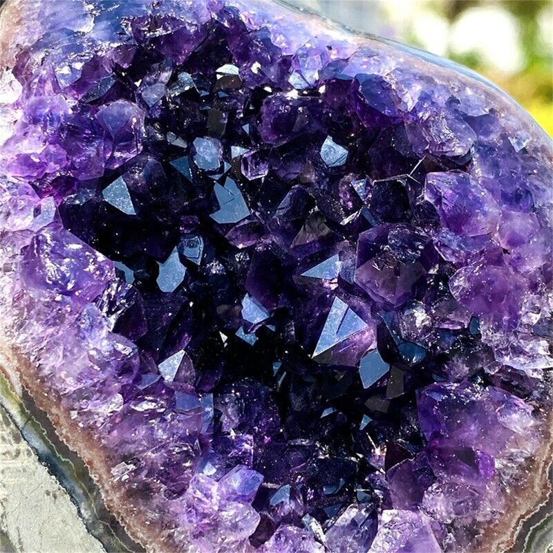 Natural amethyst cave quartz cluster crystal specimen energy healing