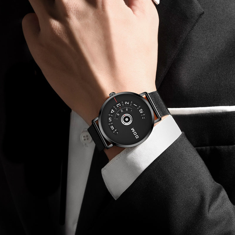 New 2020 DOM  Fashion Mens Watches Top Brand Luxury Big Dial Stylish Quartz Watch Steel Waterproof Sport Waterproof Watch