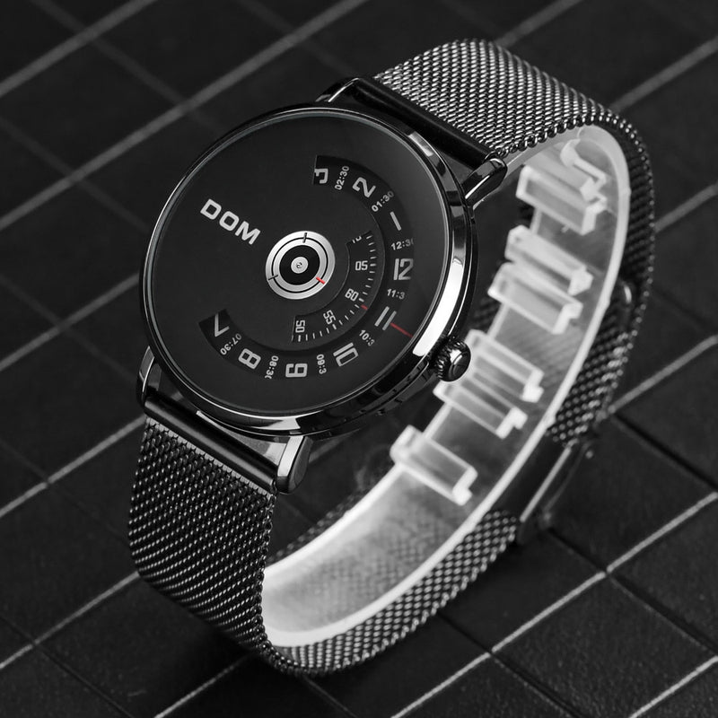 New 2020 DOM  Fashion Mens Watches Top Brand Luxury Big Dial Stylish Quartz Watch Steel Waterproof Sport Waterproof Watch