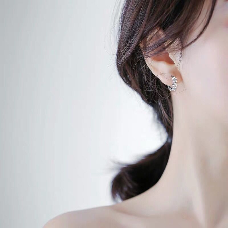 New 925 Sterling Silver Earrings Small Flower Round Earrings Female Charm Jewelry Gift