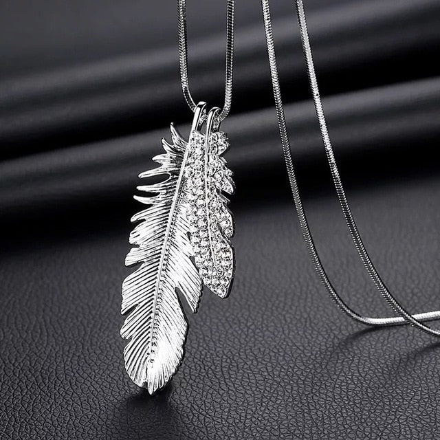 New Arrival Long Necklaces for Women 2020 Fashion Gray Crystal Choker Collier Femme Statement Necklaces & Pendants Accessories