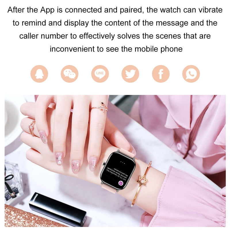 New Color Screen Smart Watch Women Men Full Touch Sports Blood Pressure Smart Bluetooth Call Watch For Android IOS Xiaomi Huawei