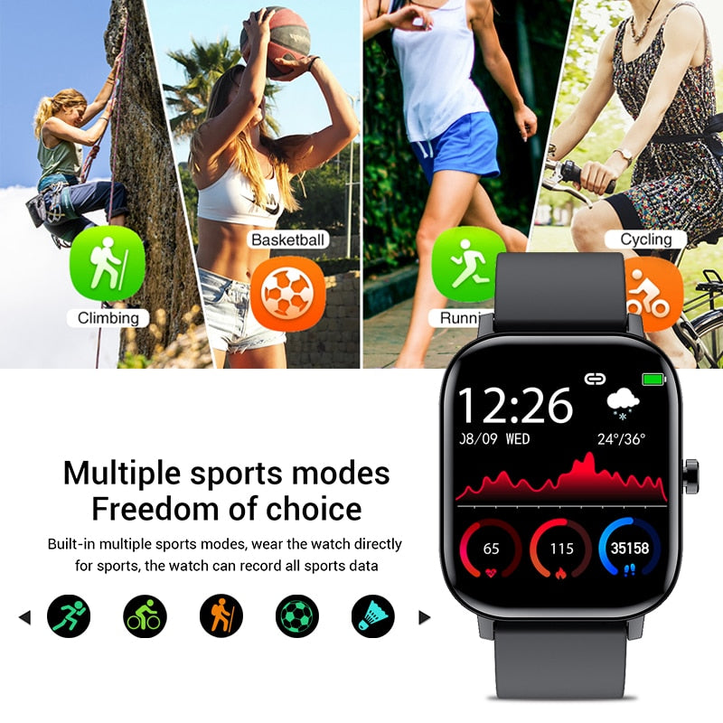 New Color Screen Smart Watch Women Men Full Touch Sports Blood Pressure Smart Bluetooth Call Watch For Android IOS Xiaomi Huawei