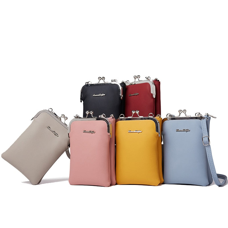 New Colorful Small Cellphone Bag Female Fashion Daily Use Shoulder Bags Women Leather Mini Crossbody Messenger Bag Ladies Purse