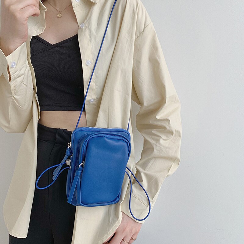 New Handbag Fashion Mini Solid Color Leather Women's Shoulder Bags Small Messenger Bags For Women Female Casual Phone Tote