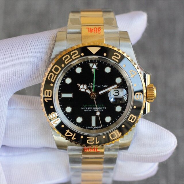 New Luxury Brand Gold Black Watch Men Top Brand Date Men's WristWatch Hands Top Luxury Men Rolexable Business AAA Watch