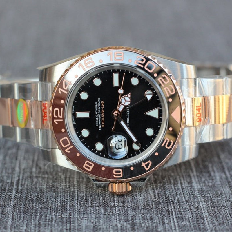 New Luxury Brand Gold Black Watch Men Top Brand Date Men's WristWatch Hands Top Luxury Men Rolexable Business AAA Watch