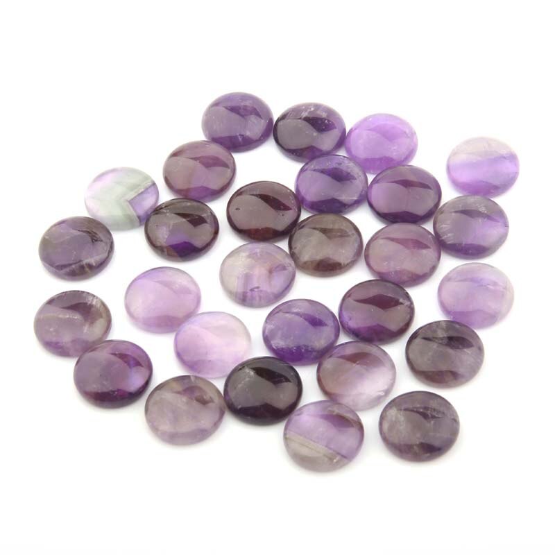New Round Amethysts Ring Surface 4 6 8 10 12 14 16 18 20mm Natural Style Cabochons For Bracelet Earrings Accessories