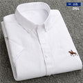 New S to 6xl short sleeve 100% cotton oxford soft comfortable regular fit plus size quality summer business men casual shirts