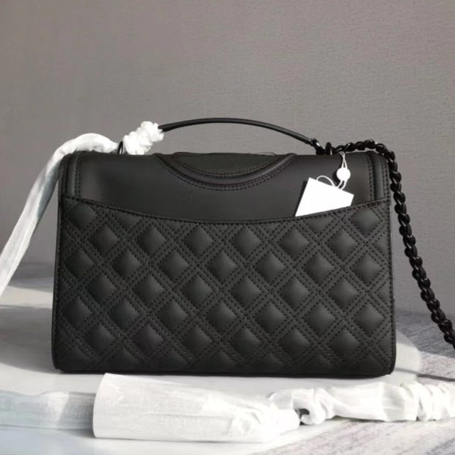 New Season Fleming Luxury Quilt Bags Women's Handbags Famous Brand Metal Chain Strap Shoulder Bag 100% Goat Leather Flap Bags
