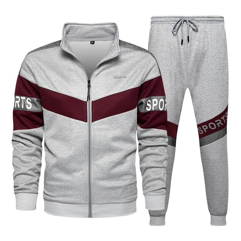 New Spring Mens Clothing Men Hoodie Sets Printing Suit Set Fleece Zipper Sweatshirt Casual Sport Sweatpants Mens Tracksuits 2021
