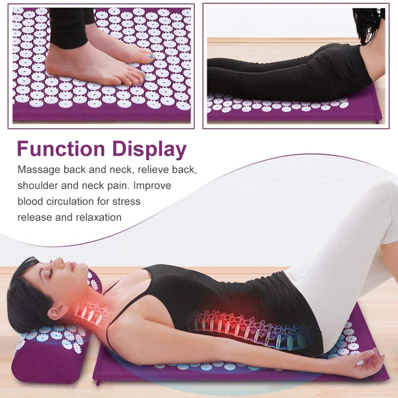 Non-Slip Acupressure Cushion Massage Mat Body Pain Spike Fitness Pilates Exercise Pillow Yoga Mat Gift Bag Applicator kuznetsov