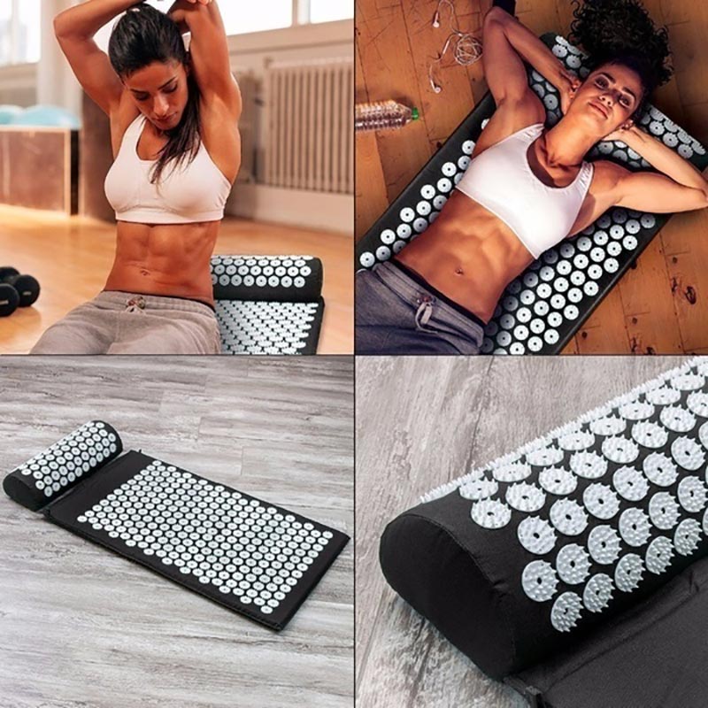 Non-Slip Acupressure Cushion Massage Mat Body Pain Spike Fitness Pilates Exercise Pillow Yoga Mat Gift Bag Applicator kuznetsov