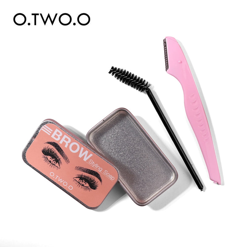 O.TWO.O Eyebrow Soap Wax With Trimmer Fluffy  Feathery Eyebrows Pomade Gel For Eyebrow Styling Makeup Soap Brow Sculpt Lift