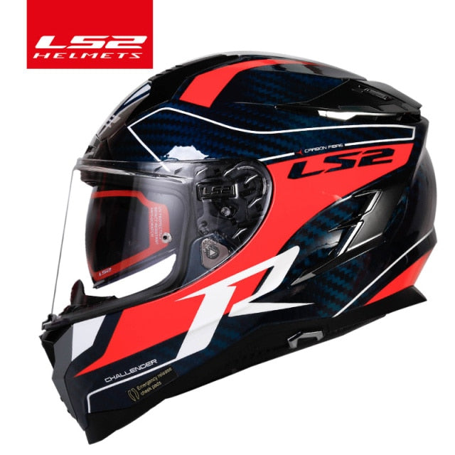 Original LS2 Challenger full face motorcycle helmet ls2 FF327 carbon fiber casco moto capacete