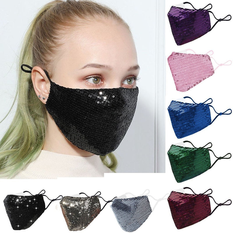 Outdoor Mouth Mask Washable Reuse Face Mask Sequins Protection Breathable Fashion Mask For Face With Adult Halloween Cosplay