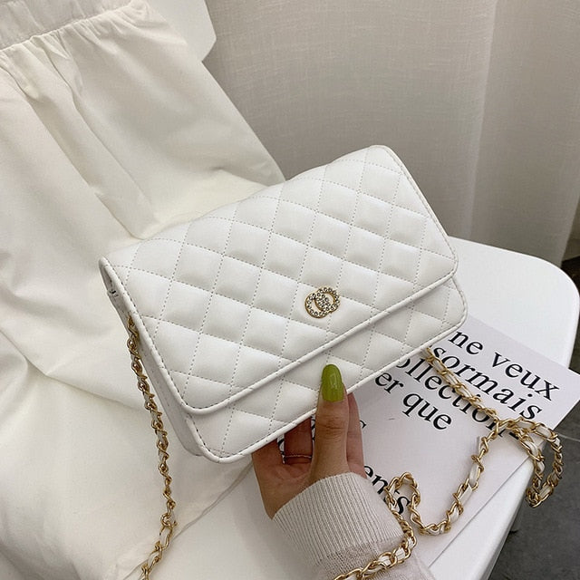 PU Leather Shoulder Bag for Women 2021 Simple Luxury Solid Color Crossbody Bag Ladie Design Fashion Handbag and Purses