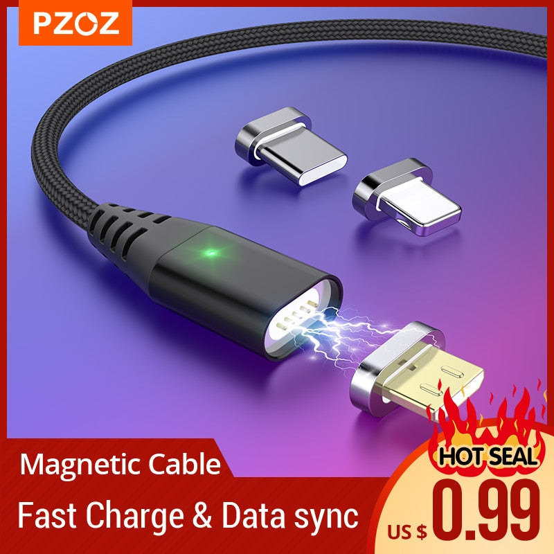 PZOZ Magnetic Cable Fast Charging Micro usb cable Type c Magnet Charger usb c Microusb Wire For iphone 12 11 pro xs max Xr x 7 8