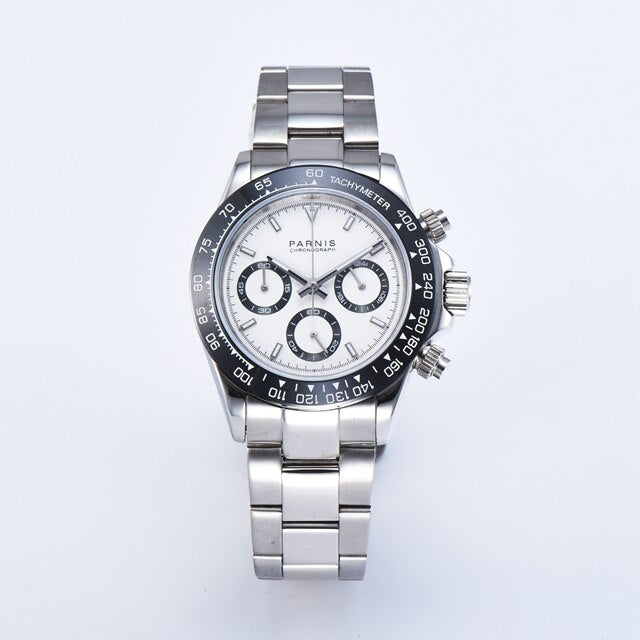 Parnis Drive Watches Men Quartz Pilot Chronograph Top Brand Luxury Business Sapphire Crystal Watch Relogio Masculino