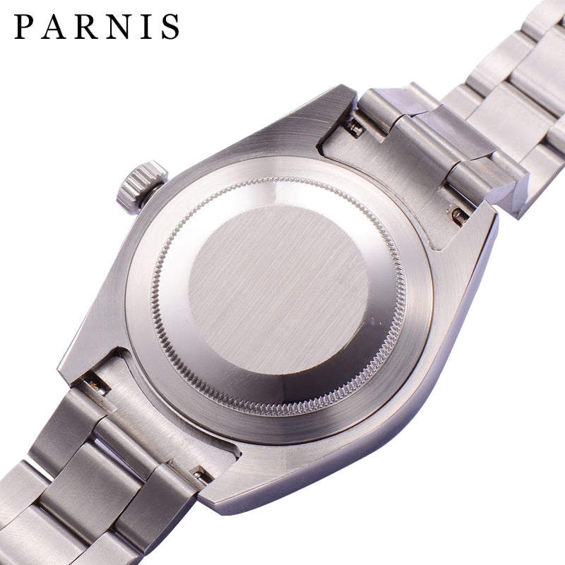 Parnis Sapphire Glass Black Dial 40mm Men's miyota Automatic Watch
