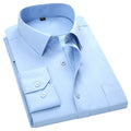 Plus Large Size 8XL 7XL 6XL 5XL Mens Business Casual Long Sleeved Shirt Classic White Black Dark Blue Male Social Dress Shirts