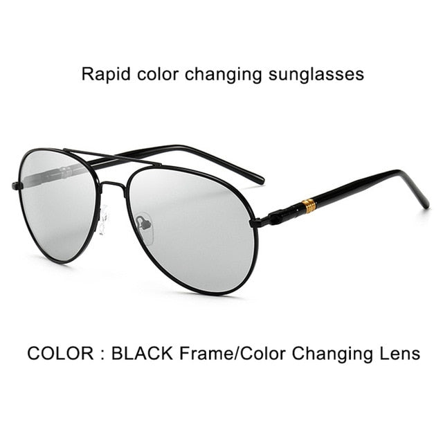Psacss Classic Pilot Photochromic Sunglasses Men Driving Clear Polarized Lens Sun Glasses Male Vintage Brand Sunglass Oculos UV