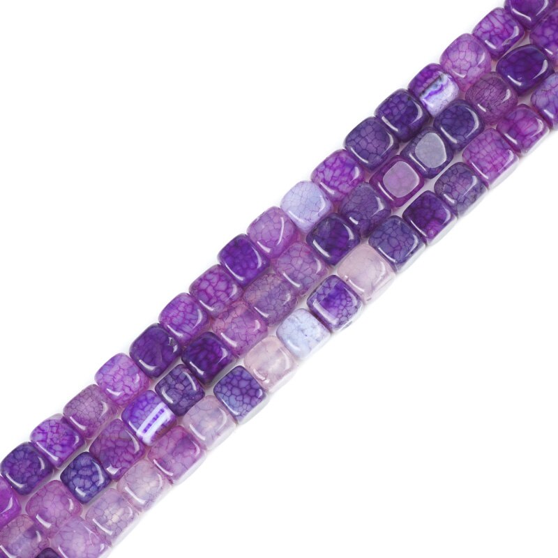 Purple Amethyst Stone Spider Web Stone Watermelon Red Agate Loose Beads Square Onyx 6 mm Bead for Muslim Prayer Rosary Making